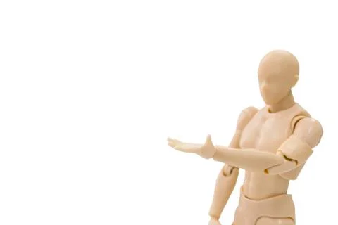 Plastic Model lifting arm isolate on white background Stock Photos