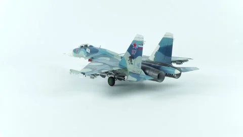 Plastic Model Of The Su-33 Deck Fighter. Video stock 295640228