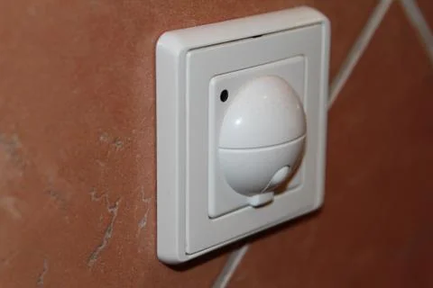 Plastic modern light switch button Stock Photos