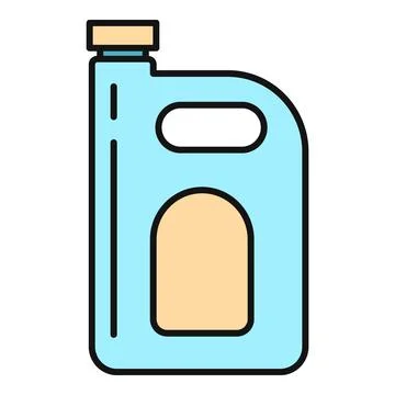 Plastic motor oil container with flat icon design Stock Illustration