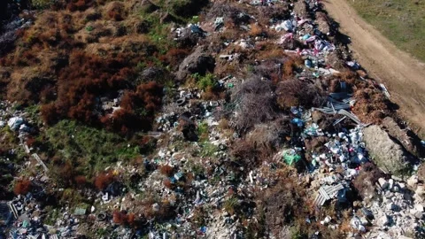 Plastic in the mountains, Mountain garbage, large Stock Footage 252943786