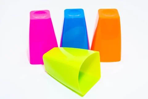 Plastic mugs isolated 스톡 사진