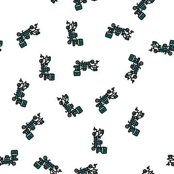 Plastic mulch layer farm equipment vector seamless pattern 库存插图