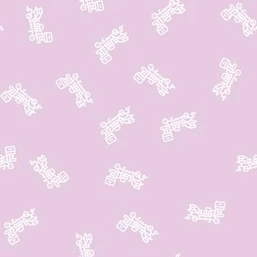 Plastic mulch layer farm equipment line seamless pattern Stock Illustration