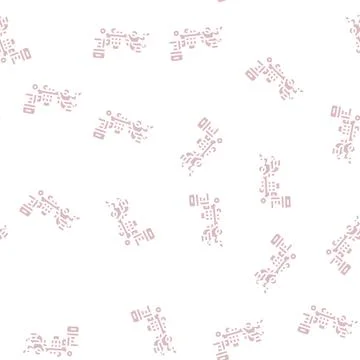 Plastic mulch layer farm equipment glyph seamless pattern 库存插图