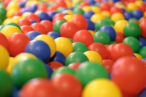 Plastic multi colored balls Stock Photos