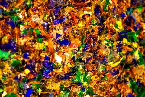 Plastic multi-colored garbage background Stock Photos