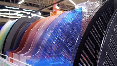 Plastic multi-colored office organizers - paper storage 스톡 동영상 303993517