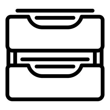 Plastic multi layer office tray icon outline vector. Documents holder item Illustrazione stock