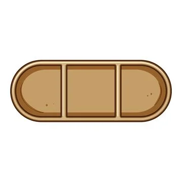 Plastic multi section meal tray cartoon vector illustration Stock Illustration