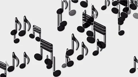 Plastic Music Notes and treble clef. Stock Footage 7907481