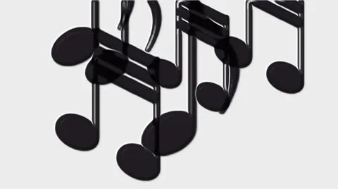 Plastic Music Notes and treble clef. Stock Footage 8357702