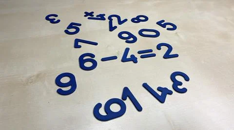 Plastic numbers and figures for the development of the child's intelligence 스톡 사진