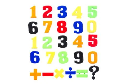 Plastic numbers isolated on white Stock Photos