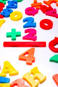 Plastic numbers - mathematics Stock Photos