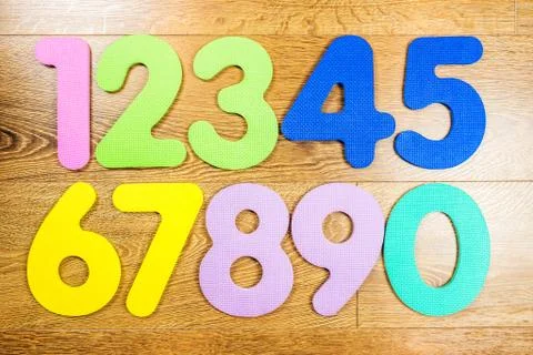 Plastic numbers in two rows Stock Photos