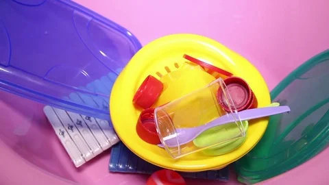 Plastic Objects Stock Footage 73423355