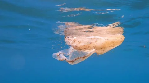 Plastic in the ocean Stock Footage 158191706