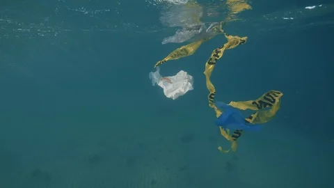 Plastic in the ocean, sea Stock Footage 90683117