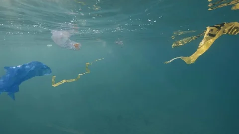 Plastic in the ocean, sea Stock Footage 90683125