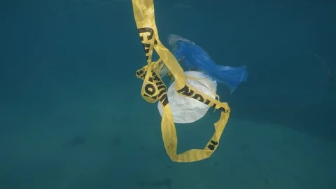 Plastic in the ocean, sea Stock Footage 90683242