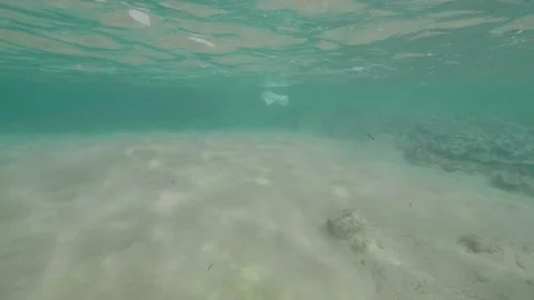 Plastic in the Ocean slow motion. Cinema High Quality footage. 4K Stock Footage 131209553