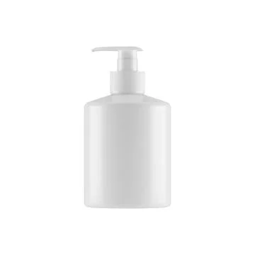 Plastic opaque cream bottle isolated on white background, 3D illustration. Stock Photos