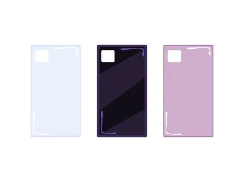 Plastic or silicone cases set for smartphone, flat vector illustration isolated. Illustrazione stock