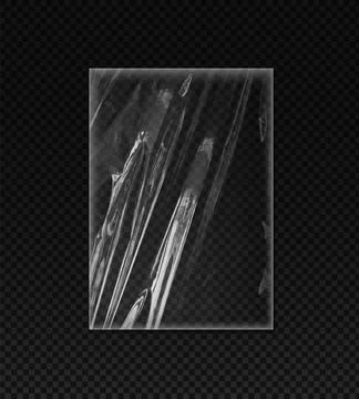 Plastic or vinyl wrap texture with wrinkles, vector realistic polyethylene, PVC Illustrazione stock