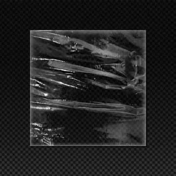 Plastic or vinyl wrap texture with wrinkles, vector realistic stretched Stock Illustration