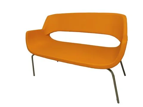 Plastic orange bench Stock Photos