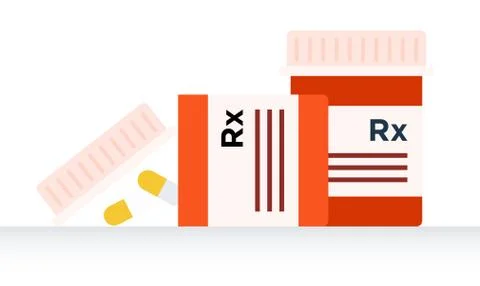 Plastic orange jars for tablets Stock Illustration