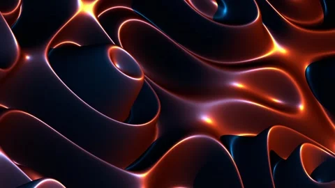 Plastic orange reflect lava VJ loop background animation Video stock 320292156