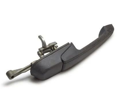 Plastic outer car door handle. Automotive spare part. isolated on white bac.. Stock Photos