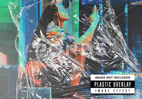 Plastic Overlay Image Effect PSD Template