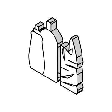 Plastic package and bag isometric icon vector illustration Stock Illustration