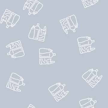 Plastic package and bag line seamless pattern Stockillustratie