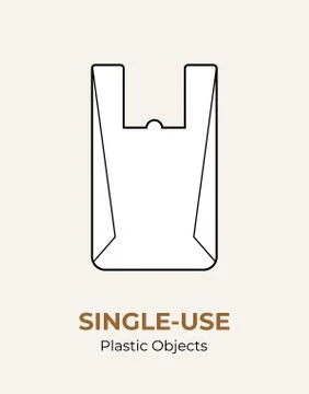 Plastic package bag. Vector illustration of single-use recycling plastic item Stock Illustration