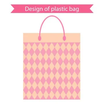 Plastic package with a pink pattern. Stock Illustration