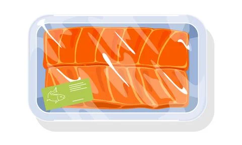 Plastic package with premium fish Stock Illustration