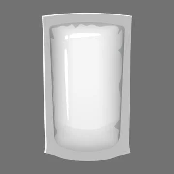 Plastic packaging bank empty vacuum container mockup to storage for food Illustrazione stock