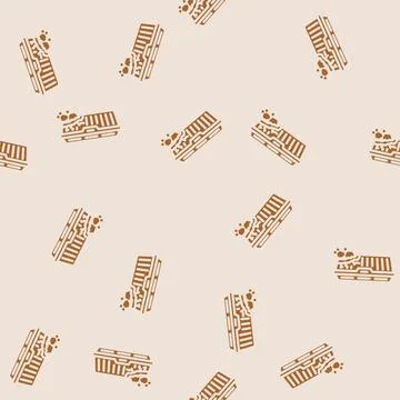 Plastic packaging breaking microplastics glyph vector seamless pattern Stock Illustration