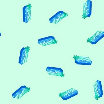 Plastic packaging breaking microplastics isometric icon seamless pattern Stock Illustration