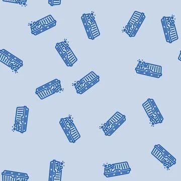 Plastic packaging breaking microplastics line vector seamless pattern Stock Illustration