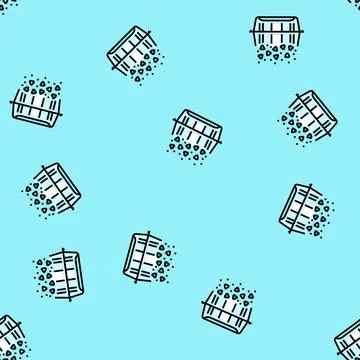 Plastic packaging breaking into microplastics vector seamless pattern Stock Illustration
