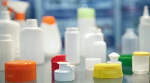 Plastic Packaging containers products Stock Photos