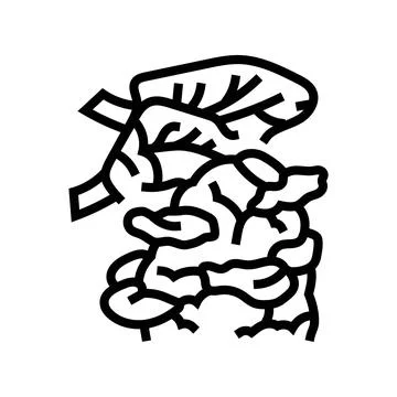 Plastic packaging on coral reef line icon vector illustration イラスト素材