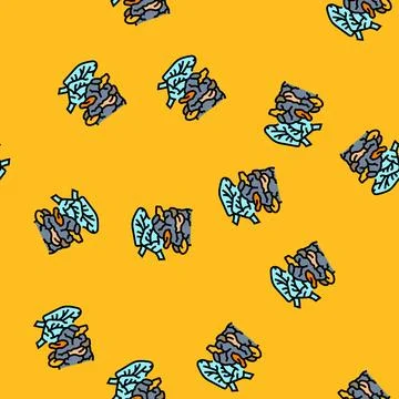 Plastic packaging on coral reef vector seamless pattern Stock Illustration