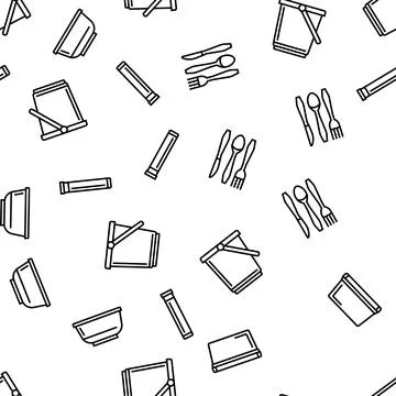 Plastic packaging food container seamless pattern vector Illustrazione stock
