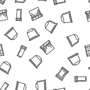 Plastic packaging food container seamless pattern vector イラスト素材